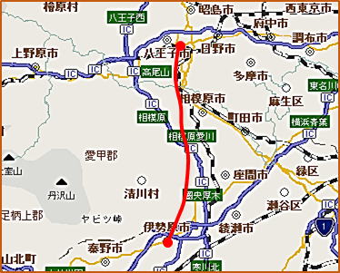 大山街道八王子道地図